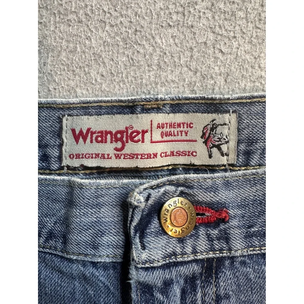 Wrangler PBR Straight Leg Jeans Mens 38x36‎ (37x34) Light Wash Denim Distressed